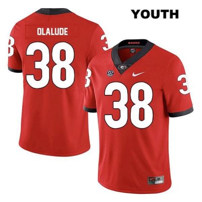 Youth Georgia Bulldogs NCAA #38 Aaron Olalude Nike Stitched Red Legend Authentic College Football Jersey MTJ8454XD